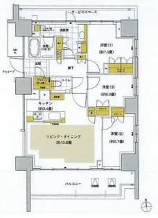 HARUMI FLAG SUN VILLAGE E棟【3階】の間取り