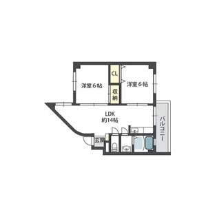 東生駒ハイツ【3階】の間取り