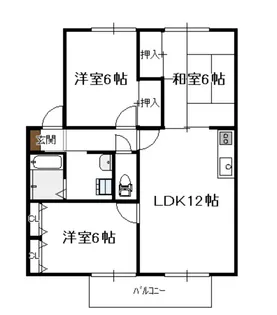 グランビューI【3階】の間取り