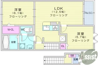 サンスベリア【2階】の間取り