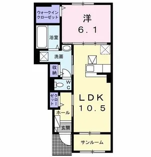 ポワリエA【1階】の間取り