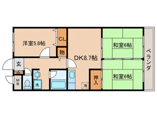 第二エバグレ-ス音羽【3階】の間取り