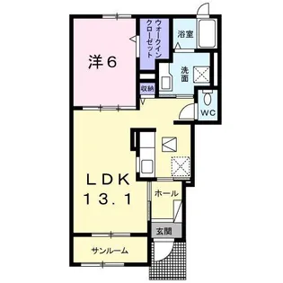 サンライズ滝の沢A【1階】の間取り