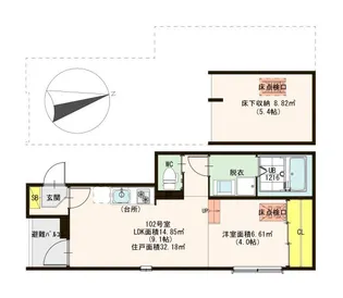 Tujigahana 淀【1階】の間取り