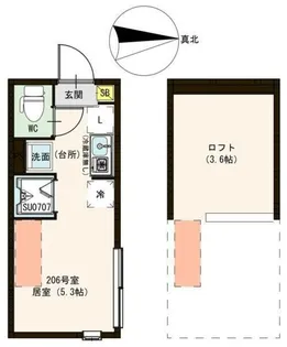 ハーモニーテラス中村南【2階】の間取り