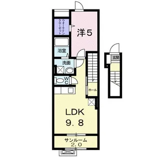 ホワイト・ビーンズ【2階】の間取り