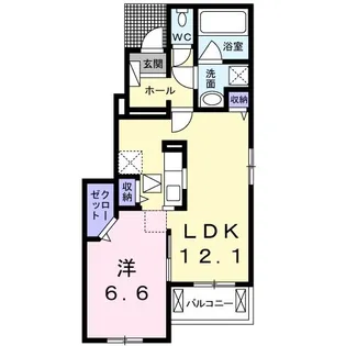 アット朝日A【1階】の間取り