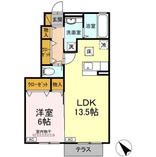 ハックベリーハウス【1階】の間取り