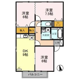 グランシャリオD・E(萩原)【1階】の間取り