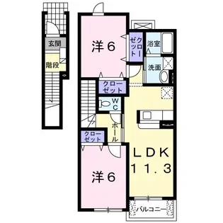 リヴィエール光【2階】の間取り