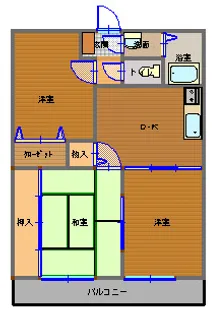 ラ・フォーレ峯【1階】の間取り