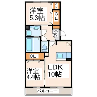 アベニュー花立【2階】の間取り