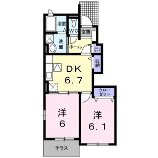 フィオーレ;デーアB【1階】の間取り