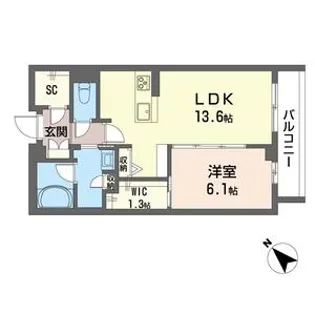 シャーメゾン55-1美園【2階】の間取り