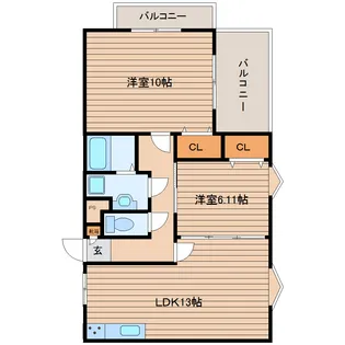 メゾン山川【4階】の間取り