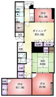 元町コーポラス【3階】の間取り