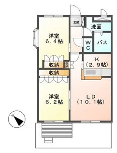 茨城県ひたちなか市大字足崎【アパート】の間取り