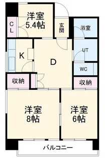 あさひレジデンス大友【5階】の間取り