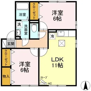 ドルチェ悠遊【1階】の間取り