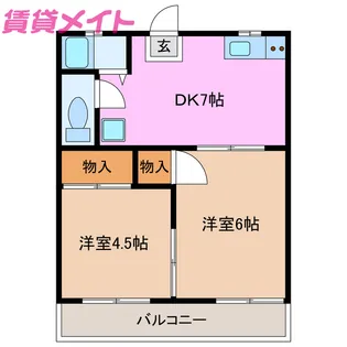 コーポ原【2階】の間取り