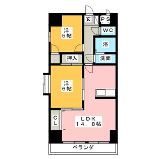 ランバー原田【8階】の間取り