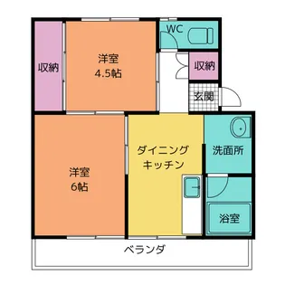 ビレッジハウス八幡II 1号棟【5階】の間取り