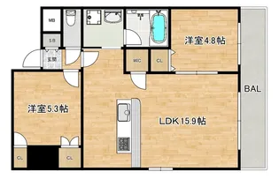 大阪府大阪市天王寺区生玉町【マンション】の間取り