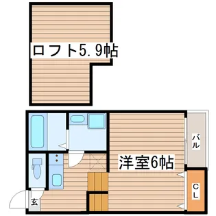 サンコーポ東照宮【2階】の間取り
