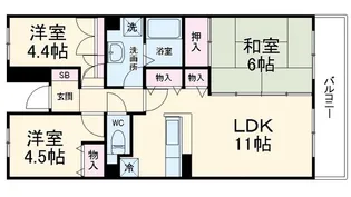 Bellevue壱番館【2階】の間取り