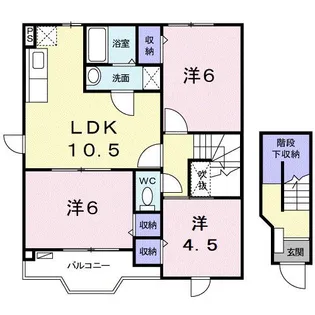 広島県福山市水呑町三新田2【アパート】の間取り