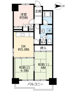 UR玉串西【7階】の間取り