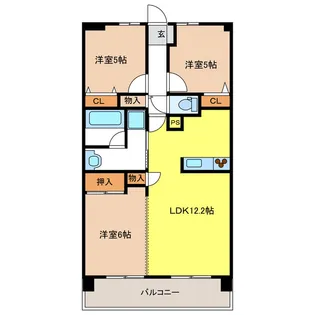 岐阜県岐阜市鏡島南4【マンション】の間取り