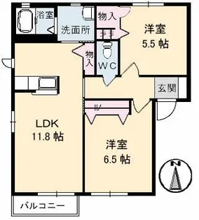 シャーメゾン山内 A棟【1階】の間取り