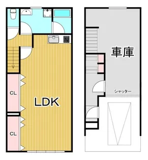 西昆陽ガレージハウスの間取り