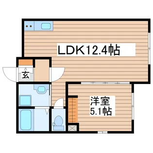 カーサ フェリシア長町南【1階】の間取り