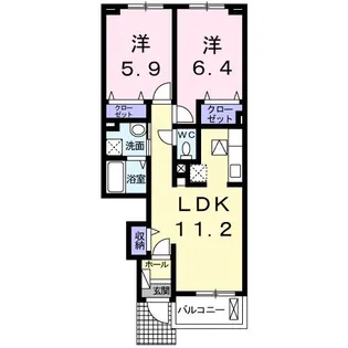カーサ イナバ【1階】の間取り