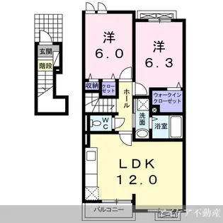 徳島県名西郡石井町石井字白鳥【アパート】の間取り