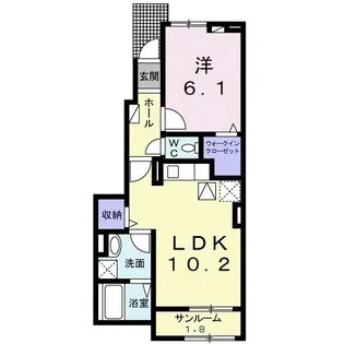 ミルト フリーデ【1階】の間取り