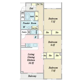 コンフォール瑞江12【3階】の間取り