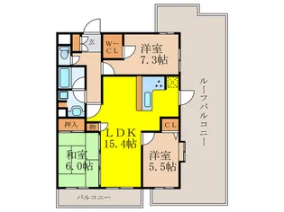 ファミール江坂シティプレイス【13階】の間取り