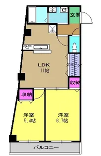 千葉県習志野市谷津6【マンション】の間取り