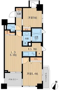 東京都世田谷区上野毛1【マンション】の間取り