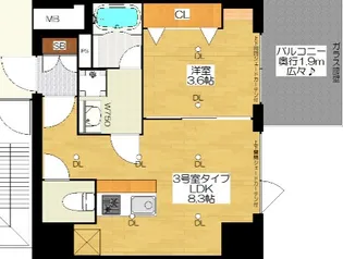 ブエナビスタ難波サウスタワー【4階】の間取り