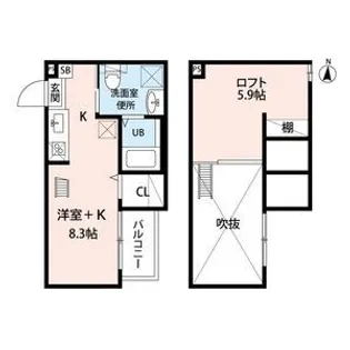 セジョリグラース【2階】の間取り