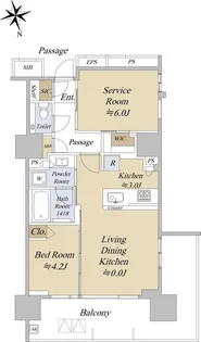アクシルコート早稲田【4階】の間取り