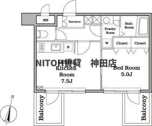 レジディア西新宿II【4階】の間取り