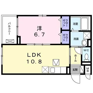 シャルマン 東寺西【1階】の間取り