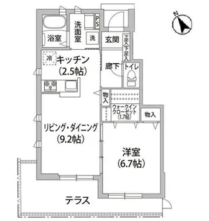 ルフレ用賀B棟【1階】の間取り