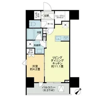 サンウッド東日本橋フラッツ【4階】の間取り
