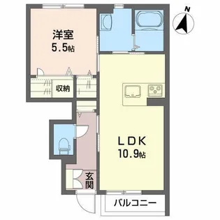 シャーメゾン・ポルトB【1階】の間取り